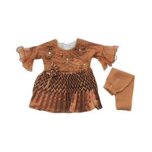 Komfy Fancy Baby Frock Brown (NBG036)