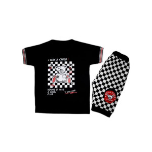 Komfy Printed Suit For Boys Black & White (KBB158)