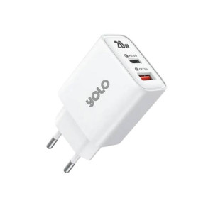 Yolo 20W Charger With USB to Type C Cable White (Y-201)