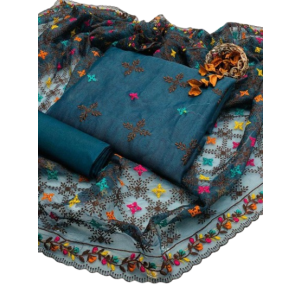 Mob Store Balochi Unstitched Khadi Net 3Pcs Suit