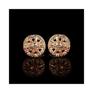 Cufflers Champagne Round Diamond Cufflinks (3016-A)