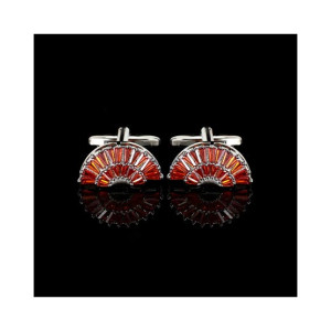Cufflers Designer Black Fan Sector Crystal Cufflinks - (3014-A)
