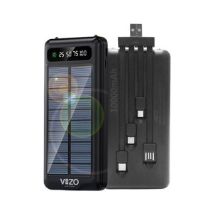 Vizo 10000mah Solar1 Power Bank - Black