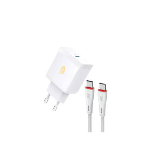 Itel 20W ChargerPulse Type C Adapter With Type C Cable White (ICW-204EC)
