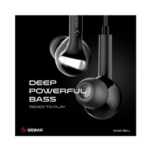 Sigma Stereo Earphones - S9 Plus Black
