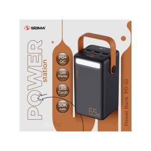 Sigma 65W Power Bank 50000mAh - PD-50 Black