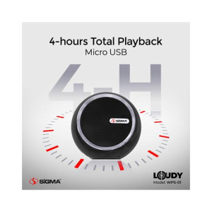 Sigma Loudy Portable Speaker - Black (WPS-01)