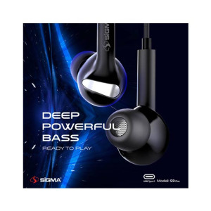 Sigma S9 Plus Type-C Earphones - Black