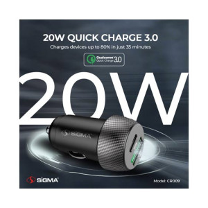 Sigma Car Charger Black - (CR009)