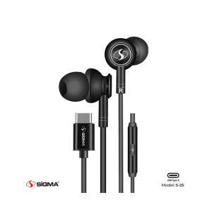 Sigma Groove Earphones High Quality Type-C Black - (S-25)