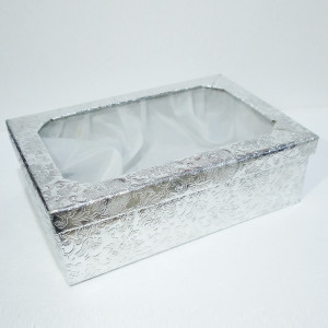 Balajstore 13 x 9 Decorated Gift Box Silver (0012)