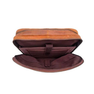 Pious Genuine Leather Laptop Bag - Tan