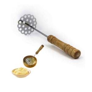Promax Potato Masher Wood Silver