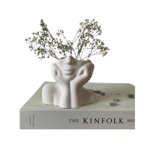 Just Serene Nordic Style Girl Head Shaped Vase Flower White