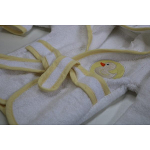 Home N Baby Duck Design Baby Bathrobe White / Yellow