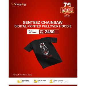 Genteez Chainsaw Digital Printed Pullover Hoodie For Men