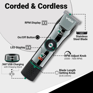 VGR Professional Hair Clipper (V-256)