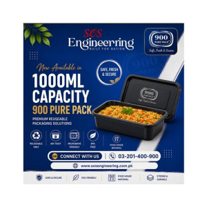 SOS Engineering 900 Pure Pack 1000ml Rectangular Food Container