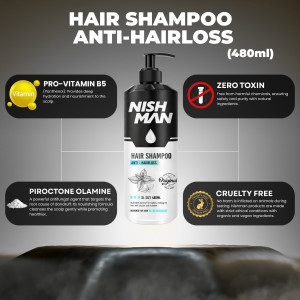 Nishman Anti-Hair Loss Shampoo - 480 ml