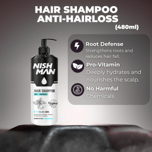 Nishman Anti-Hair Loss Shampoo - 480 ml