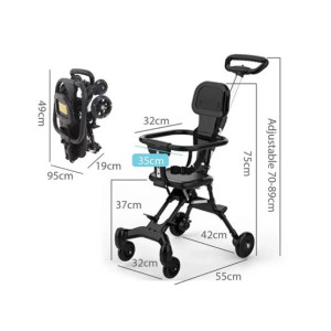Foldable Four-Wheeled Baby Stroller for 1-5 Years