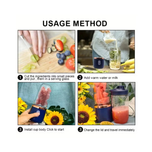2-In-1 USB Rechargeable Portable Juicer Blender