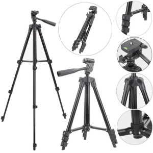 Muzamil Store Lightweight Video Tripod 3-way Head Mount Camera Tripod
