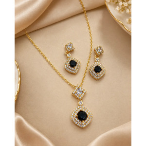 House Of Nar Noir Eclat Locket Set Black & Gold Elegance