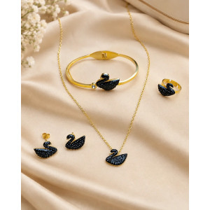 House Of Nar Noir Swan Locket Set