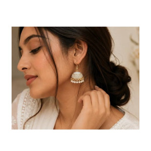 House Of Nar Meenakari Pearl Jhumka Earrings 002