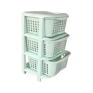 Easy Shop 3 Layer Vegetable Drawer For Kitchen Blue