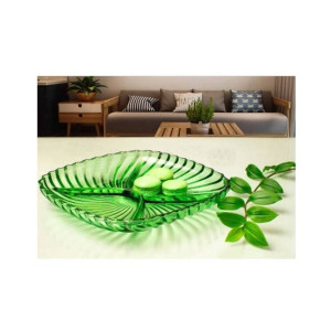 Easy Shop Fancy Four Section Salad Plate Green