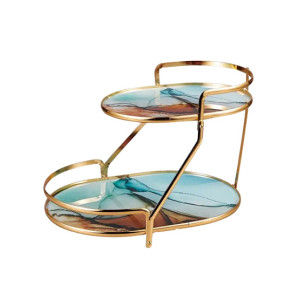 Easy Shop Golden Frame Two Step Story Server Stand