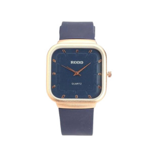 Easy Shop Rubber Strap Slim Metallic Case Watch