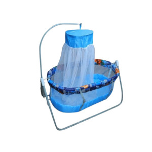 Easy Shop Baby Swinging Cradle with Attached Net - Blue