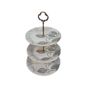 Easy Shop Colorful Melamine Three Floor Tiered Cake Stand - Round (01)