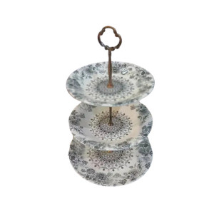 Easy Shop Colorful Melamine Three Floor Tiered Cake Stand - Round (02)