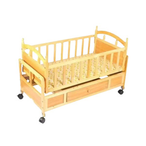 Easy Shop Wooden Baby Swinging Cradle with Attached Drawer