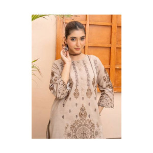 Ahlam Classic Sandstone Embroidery Raw Silk Kurta 1-piece