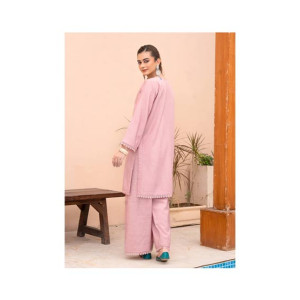 Ahlam Heavy Pastel Pink Embroidery Raw Silk Kurta 1-piece
