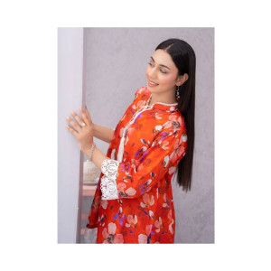 Ahlam Rustin Lace Printed Lawn Kurta Set 2-piece