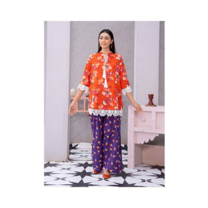 Ahlam Rustin Lace Printed Lawn Kurta Set 2-piece