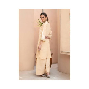 Ahlam Detail Nude Beige Embroidery Raw Silk Suit 2-piece