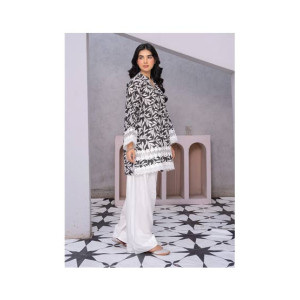 Ahlam Monochrome Foliage Printed Lawn Kurta Set 2-piece