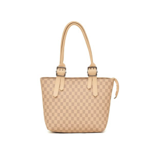 HBH Classic Checkered Tote Beige