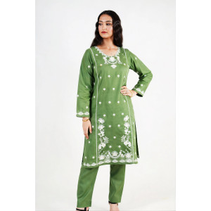 HBH Embroidered Green Kurti