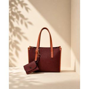 HBH Daily Tote Maroon (with mini-wallet)