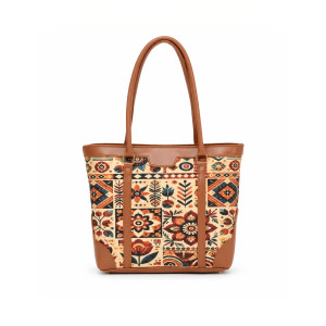HBH Miraas Tote Folk Art Canvas