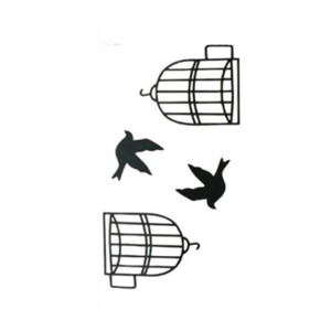 Ferozi Traders Bird Cage Temporary Tattoo Sticker Classic Black