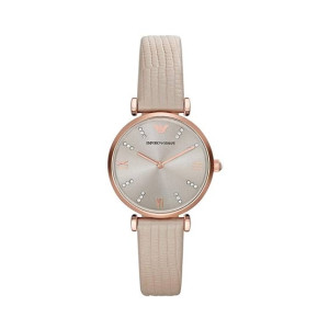 Emporio Armani Retro Leather Women's Watch Beige (AR1681)